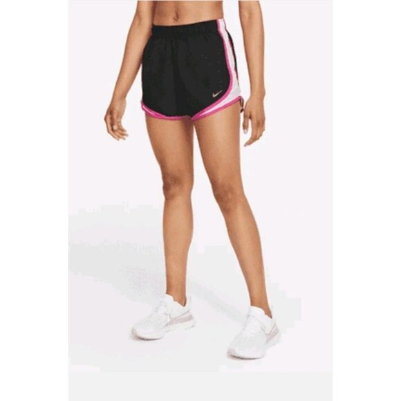 Nike Tempo Women’s 3" Running Athletic Gym Shorts Black & Pink White. - Picture 1 of 5